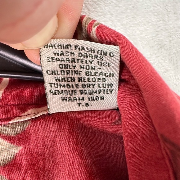 Batik Bay Red Floral Print Short Sleeve Button Up Collared Hawaiian Shirt Large - Picture 4 of 11